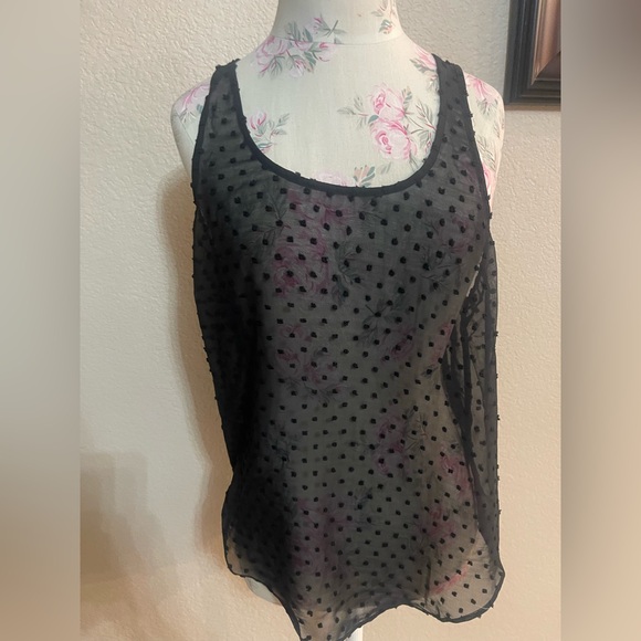 Ainsley Black Asymmetrical Sleeveless Tank Top - Picture 1 of 4